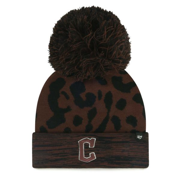 Cleveland Guardians Hats Shop – Shop women8217s cleveland guardians 821747 brown rosette cuffed knit hat with pom Collection