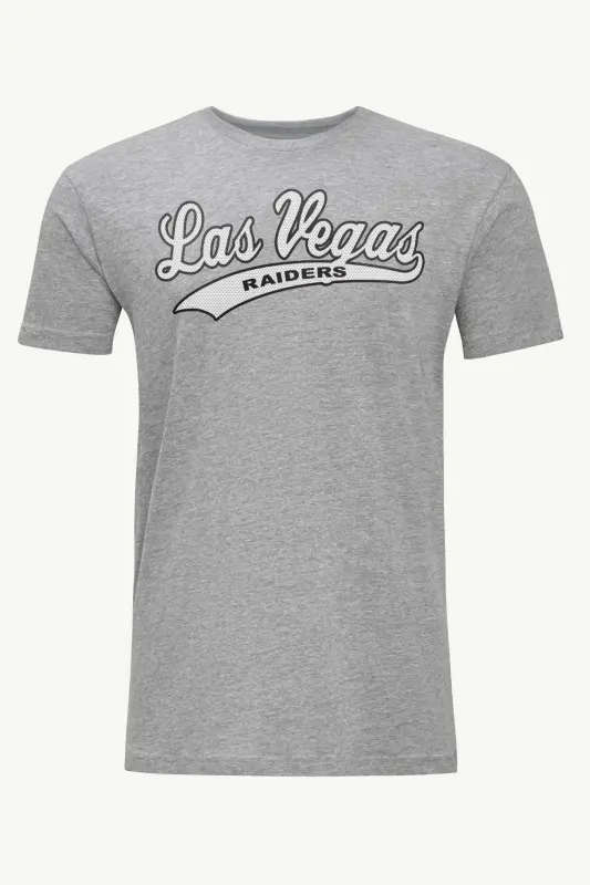 mens las vegas raiders tailsweep t shirt heather grey