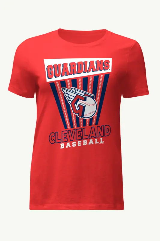 womens cleveland guardians poster print t shirt red